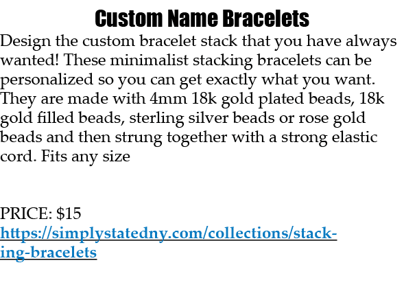 Custom Name Bracelets Design the custom bracelet stack that you have always wanted! These minimalist stacking bracele...