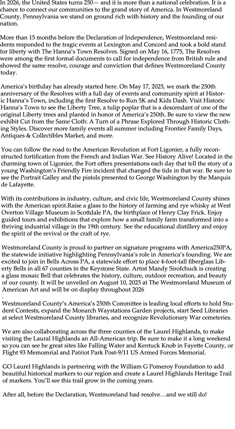 In 2026, the United States turns 250— and it is more than a national celebration. It is a chance to connect our commu...