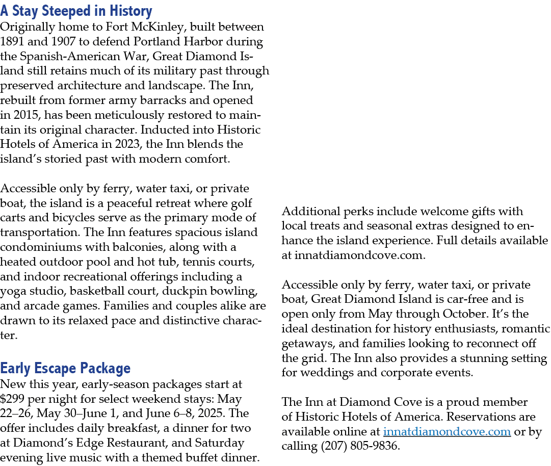 A Stay Steeped in History Originally home to Fort McKinley, built between 1891 and 1907 to defend Portland Harbor dur...