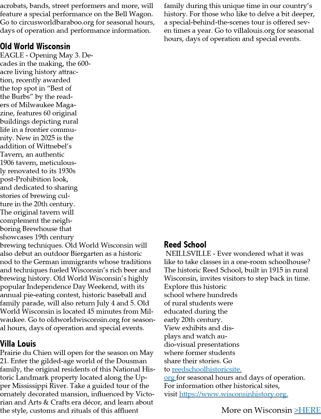 acrobats, bands, street performers and more, will feature a special performance on the Bell Wagon. Go to circusworldb...