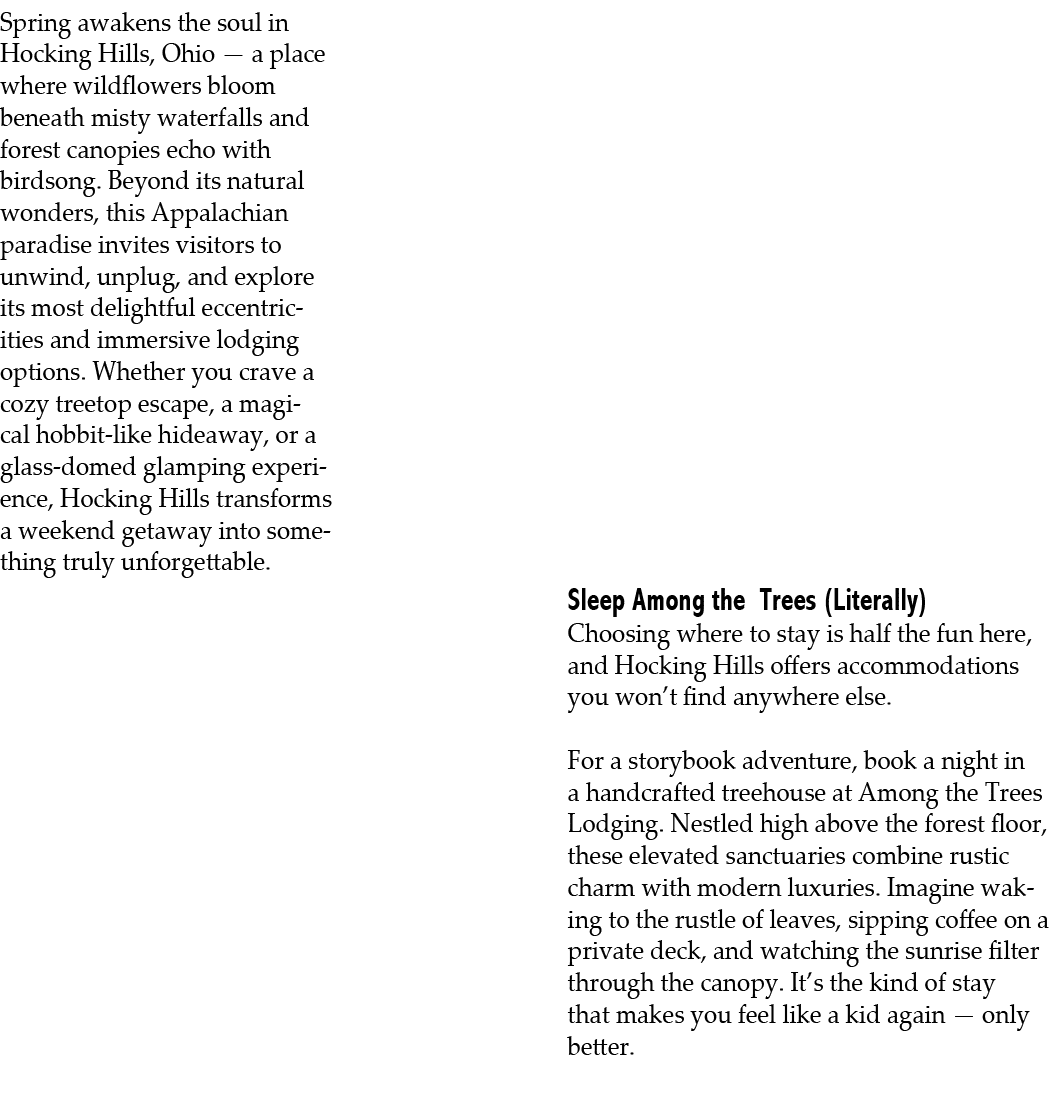 Spring awakens the soul in Hocking Hills, Ohio — a place where wildflowers bloom beneath misty waterfalls and forest ...