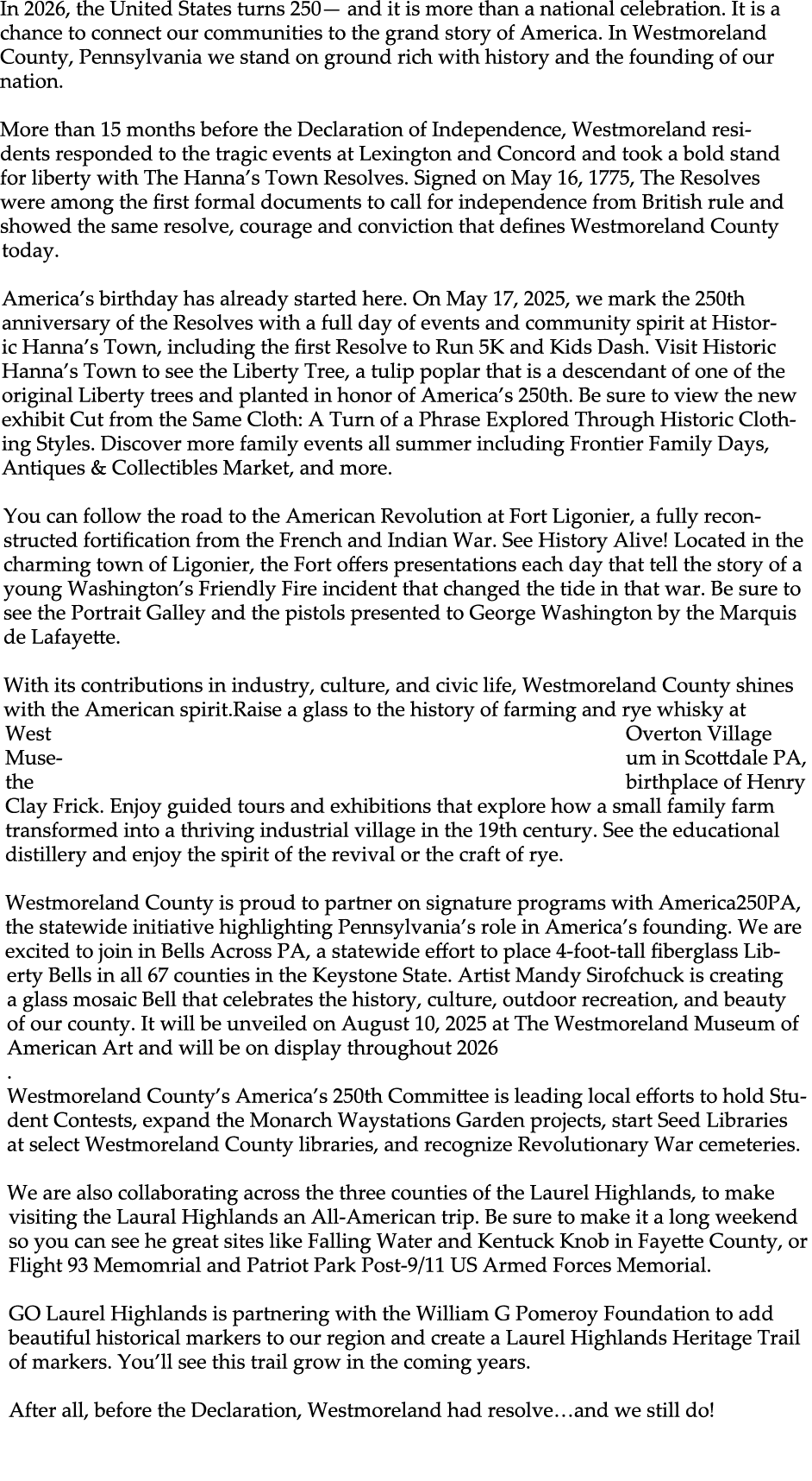 In 2026, the United States turns 250— and it is more than a national celebration. It is a chance to connect our commu...